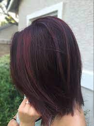 Red Violet Hair Color With Some Red Balayage Highlights On Short Hair Just In Time For Fall And Wi Red Violet Hair Color Matrix Hair Color Hair Color Formulas
