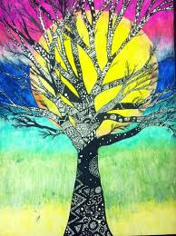 Lms Art Ed Central Wooley Trees Inspire Us Zentangle Art Therapy Projects Fall Art Projects Student Art