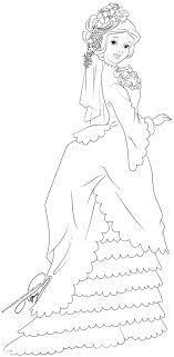 lineart vintage princess snow white coloriage blanche neige enfants a colorier orange