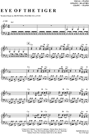 Eye Of The Tiger Klavier Gesang Survivor Pdf Noten Klick Auf Die Noten Um Reinzuhoren Noten Und Playback Zum Downloa Gesang Noten Klavier Klavier
