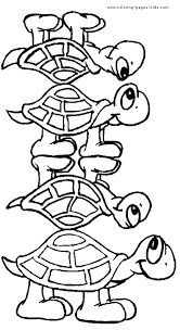 Includes images of baby animals, flowers, rain showers, and more. Four Turtles Color Page Turtle Coloring Pages Coloring Pages Coloring Pages For Kids