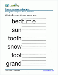Match pairs correctly as you enter them. Free Preschool Kindergarten Compound Words Worksheets Printable K5 Learning