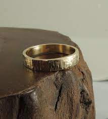 4mm 14k Yellow Gold Mens Wedding Band Textured Matte Etsy Mens Gold Wedding Band Handmade Wedding Rings Mens Yellow Gold Wedding Bands