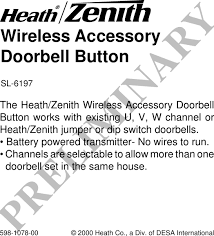 Maybe you would like to learn more about one of these? 61wdb97tx Wireless Door Chime User Manual Sl 6197 Heath