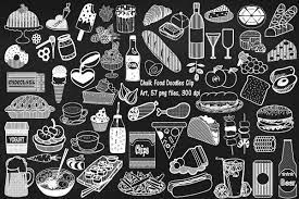 Chalk Food Doodles Clip Art Chalk Lettering Food Doodles Chalk Drawings