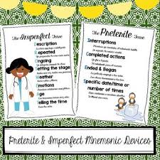 Preterite And Imperfect Mnemonic Device Spanish Posters Handouts With Examples Mnemonic Devices Mnemonics Im Not Perfect