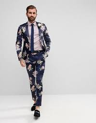 Get the best deals on asos men's suits & blazers. Asos Wedding Super Skinny Suit Jacket With Navy Floral Print Latest Fashion Clothes Mens Fashion Classy Skinny Suits