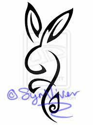 Cute cartoon tribal rabbit card, vector illustration. Tribal Bunny Bunny Tattoos Bunny Tattoo Small Rabbit Tattoos