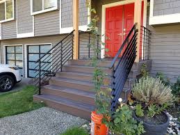Custom steel and reclaimed oak handrail.… just finished making and installing this stair railing that is made of wenge,walnut, and aluminum. Nr Fabrication Horizontal Slat Flat Bar Railing Facebook