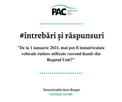 C să fie înmatriculat şi să corespundă condiţiilor tehnice legale. Intrebari Frecvente Pac Inmatriculari Brasov