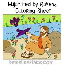 A room for elisha coloring page bible text: Free Sunday School Lesson For Children Elijah And The Raven