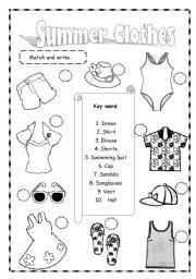 We have collected 40+ summer clothes coloring page images of various designs for you to color. Summer Clothes Esl Worksheet By Saifonduan