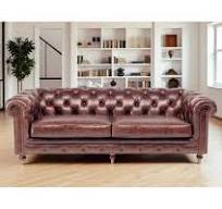 Canapé Chesterfield Cuir vintage marron "Clyde"