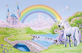 Peter pan captain hook mural. Unicorn Rainbow Wallpapers Castle Mural Kids Room Murals Rainbow Girls Room