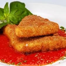 This italian snack is essentially a mozzarella stick in sandwich form: Fried Tilsit With Cherry Tomato Coulis And Purslane Germanfoods Org Recipe Mozzarella Recipes Cooking Recipes Recipes