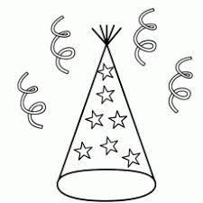 Party Hat With Stars And Streamers Coloring Page New Years Birthday Party Hats New Year Coloring Pages Coloring Pages