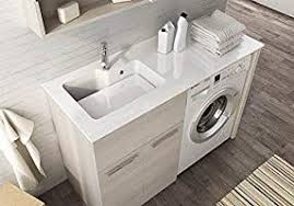 Dafnedesign Com Meuble A Linge Porte Machine A Laver Avec Etageres Et Miroir Armoires De Buanderie Linge Dans La Salle De Bain Deco Salle De Bain Toilette