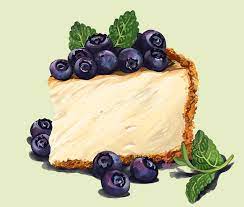 Cheesecake With Blueberries By Https Www Deviantart Com Designinglua On Deviantart Food Illustrations Food Illustration Art Cheesecake Art