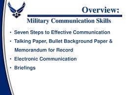 Bullet background paper on space initatives at usafa purpose: Military Communication Skills Ppt Download