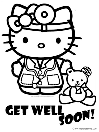 Print a coloring page for girls presenting an unicorn and two hearts. Get Well Soon Cat Coloring Page Coloring Pages Name Main