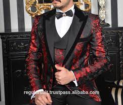 Although wedding suit is a rather traditional dress, it doesn't have to look strictly and primly. Best Suit Money Can Buy Patterned Black Red Man Suit Buy Pant Coat Design Men Wedding Suits Pictures Wedding Suit Groom Product On Alibaba Com