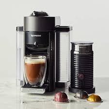Modern, traditional, eclectic, rustic, glam, farmhouse, country Nespresso By De Longhi Graphite Metal Vertuo Coffee And Espresso Machine With Aeroccino Reviews Crate And Barrel