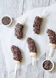 Chocolate Cacao Nib Frozen Banana Popsicles Banana Popsicles Frozen Banana Cacao Nibs