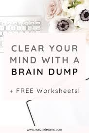How To Do A Brain Dump Clear Your Mind Worksheet Nunziadreams Brain Dump Clear Your Mind Mindfulness