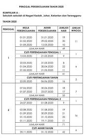 By bangpe may 01, 2020 8 comments. Jadual Cuti Sekolah 2020 Kalendar 2020 Cuti Umum Cuti Sekolah 2020 Semoga Kalender Takwim Cuti Umum 2020 Dan Cuti Sekolah Bagi Tahun 2020 Ini Dapat Memudahkan Anda Dalam Membuat Perancangan