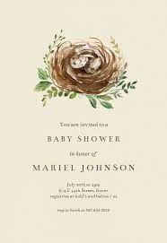 Birds Nest Baby Shower Invitation Template Free Greetings Island Bird Baby Shower Invitation Bird Baby Shower Baby Shower Invitation Templates