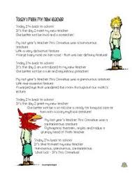 Back To School Original Funny Poem Today I Meet My New Teacher Funny Poems New Teachers Poems