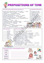 Use Prepositions Of Time In On At While During Until Since From To For By Prepositions Prepositional Phrases Grammar Worksheets