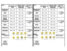 Daily Behavior Chart Schedule With Visuals About Breaks