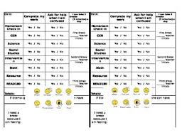 daily behavior chart schedule with visuals about breaks