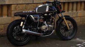 The classic cafe racer looks with manx style tank, a wasp tail single seat, bar end. This Modified Royal Enfield Continental Gt Is A True Brute
