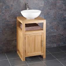 White painted travertine top corner unit ceramic basin choice 501bpttcbc £ 529.99 £ 479.00 select options grey painted vanity white marble top ceramic basin choice 308gwmcbc 460mm Vanity Unit Solid Oak With Round Basin And Tap Set Cube