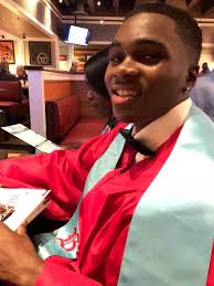 This was my grandson prior to his graduation in 2014.