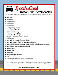 Night thief, parking fury 3d: Spot The Cars Printable Travel Game For Kids