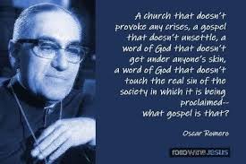 Oscar Romero, Archbishop of San Salvador, was assassinated March 24th 1980  as he celebrated Mass. "We, the Church, repeat once again, that violence  solves nothing." “To pray and wait for God to