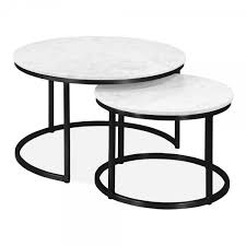 Nested coffee table modern nesting coffee tables metal and wood. Black Madison Nest Of 2 Tables Nesting Side Tables