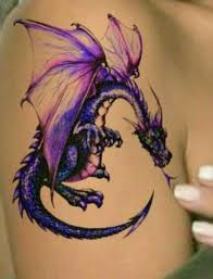 Black And Purple Dragon Tattoo Found On Bing From Www Pinterest Ca In 2020 Purple Tattoos Small Dragon Tattoos Dragon Tattoo For Women