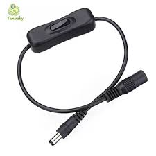 Tanbaby 5 5 2 1mm Dc Power Plug Connector Switch On Off Black Or White Switch Cable Cord For 5050 3528 Single Color Strip Power Plug Strip Lighting Wire Switch
