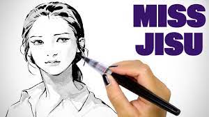 Head Quicksketch with Brush Pens - Miss Jisu Demo - YouTube