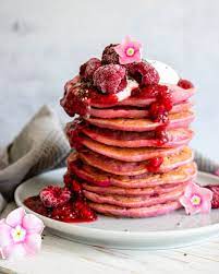 Vegan Raspberry Lemon Pancakes With Raspberry Sauce The Delicious Plate Recipe Lemon Pancakes Raspberry Recipes Raspberry Sauce
