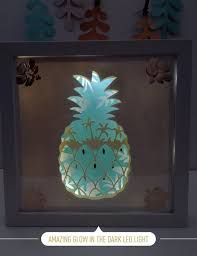 pineapple paper art led light and shadow box tropical interior girlfriend gift papercut wall paper artwork paper art paper crafts
