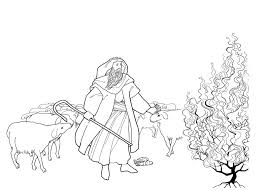 Moses And The Burning Bush Coloring Pages Burning Bush Moses Burning Bush