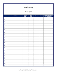 This Medical Sign In Sheet Can Be Used By A Physician S Office Or Clinic To Register New Arrivals Free To Download And Prin Medical Sign Sign In Sheet Medical