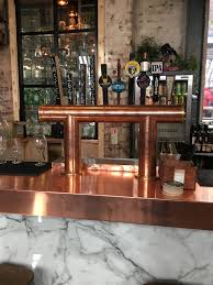 Two Of Our Copper Brass Draft Towers Showing At The Rose Pub In Uk Www Tappedbeer Cocm Tappedbeer Co Basement Bar Designs Vintage Industrial Design Beer Tower