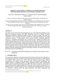 Industrialised building systems (ibs) pn. A Project Management Competency Framework For Industrialised Building System Ibs Construction