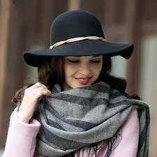 Chain Felt Floppy Hat For Women Fashion Winter Wide Brim Winter Hats Hatsforwomenblack Hats For Women Felt Floppy Hat Fashion